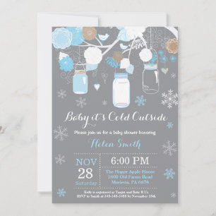 Baby its Cold Outdoor Mason Jar Baby Shower Einladung