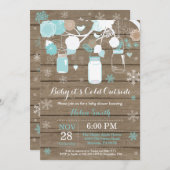 Baby its Cold Outdoor Mason Jar Baby Shower Einladung (Vorne/Hinten)
