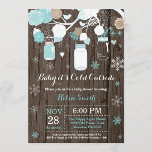 Baby its Cold Outdoor Mason Jar Baby Shower Einladung