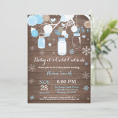 Baby its Cold Outdoor Mason Jar Baby Shower Einladung (Stehend Vorderseite)