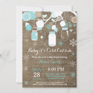 Baby its Cold Outdoor Mason Jar Baby Shower Einladung