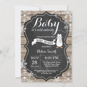 Baby its Cold Outdoor Pinguin Baby Shower Einladung