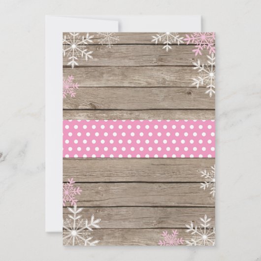 Baby its Cold Outdoor Pink Girl Baby Shower Einladung (Rückseite)