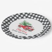 Baby its Cold Outdoor Red Truck Baby Shower Pappteller (Schrägansicht)