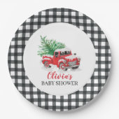 Baby its Cold Outdoor Red Truck Baby Shower Pappteller (Vorderseite)