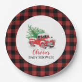 Baby its Cold Outdoor Red Truck Baby Shower Pappteller (Vorderseite)