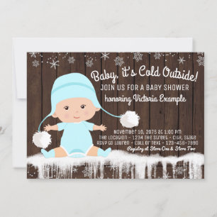 Baby its Cold Outdoor Rustic Snowflake Baby Shower Einladung