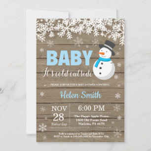 Baby its Cold Outdoor Snowman Boy Baby Shower Einladung
