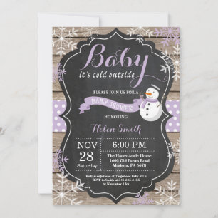 Baby its Cold Outdoor Snowman Girl Baby Shower Einladung