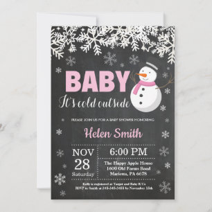 Baby its Cold Outdoor Snowman Girl Baby Shower Einladung