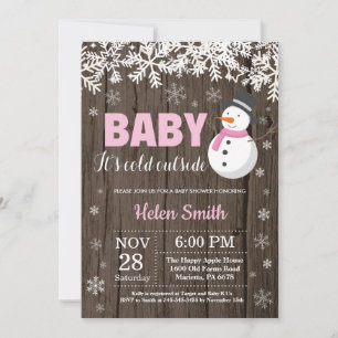 Baby its Cold Outdoor Snowman Girl Baby Shower Einladung