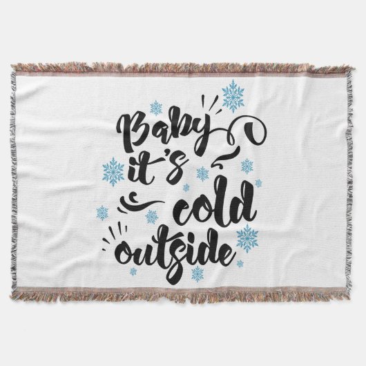 Baby its Cold Outdoor typografie Holiday Decke (Vorderseite)