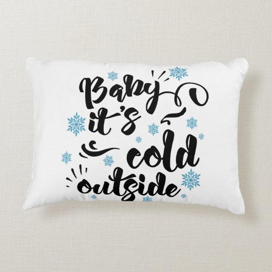 Baby its Cold Outdoor typografie Winter Holiday Dekokissen (Rückseite)