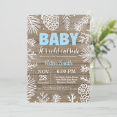 Baby its Cold Outdoor Winter Boy Baby Shower Einladung (Stehend Vorderseite)