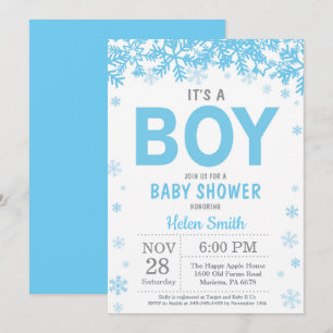 Baby its Cold Outdoor Winter Boy Baby Shower Einladung
