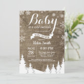 Baby its Cold Outdoor Winter Forest Baby Shower Einladung (Stehend Vorderseite)