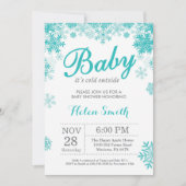 Baby its Cold Outdoor Winter Lila Baby Shower Einladung (Vorderseite)
