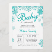 Baby its Cold Outdoor Winter Lila Baby Shower Einladung (Vorne/Hinten)
