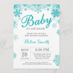 Baby its Cold Outdoor Winter Lila Baby Shower Einladung