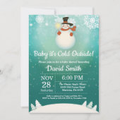 Baby its Cold Outdoor Winter Snowman Baby Shower Einladung (Vorderseite)