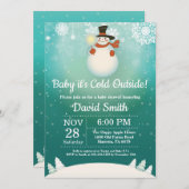 Baby its Cold Outdoor Winter Snowman Baby Shower Einladung (Vorne/Hinten)