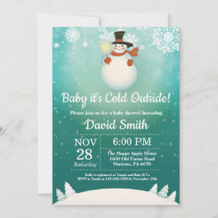 Baby its Cold Outdoor Winter Snowman Baby Shower Einladung