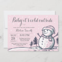 Baby its Cold Outdoor Winter Snowman Baby Shower