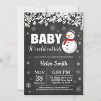 Baby its Cold Outdoor Winter Snowman Baby Shower