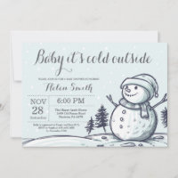 Baby its Cold Outdoor Winter Snowman Baby Shower
