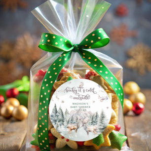 Baby its Cold Outdoorwald Runder Aufkleber