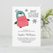 Baby It's Cold Outisde Winter Baby Dusche Einladung (Stehend Vorderseite)