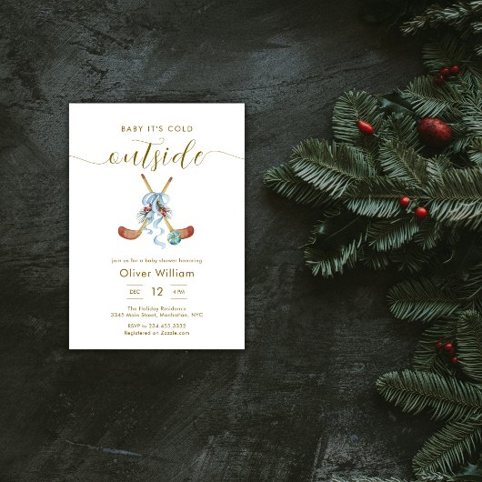 Baby It's Cold Outside All Star Hockey Baby Shower Einladung