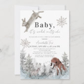 Baby It's Cold Outside Animals Virtual Baby Dusche Einladung (Vorderseite)