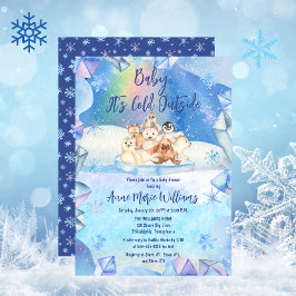 Baby It's Cold Outside Arctic Animals Baby Shower Einladung
