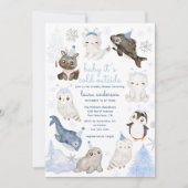 Baby It's Cold Outside Arctic Animals Baby Shower Einladung (Vorderseite)
