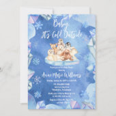 Baby It's Cold Outside Arctic Animals Baby Shower Einladung (Vorderseite)