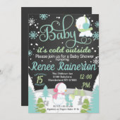 Baby It's Cold Outside Baby Dusche Chalkboard Einladung (Vorne/Hinten)
