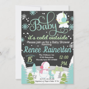 Baby It's Cold Outside Baby Dusche Chalkboard Einladung