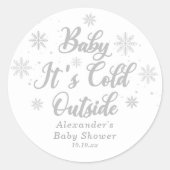 Baby It's Cold Outside Baby Dusche Gefallen Runder Aufkleber (Vorderseite)