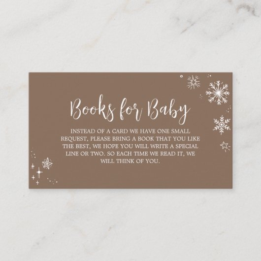 Baby It's Cold Outside Baby Shower Books for Baby Begleitkarte (Vorderseite)