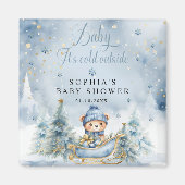 Baby It's Cold Outside Baby Shower Boy Favors Magnet (Vorne)
