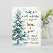 Baby It's Cold Outside Baby Shower Einladung (Stehend Vorderseite)