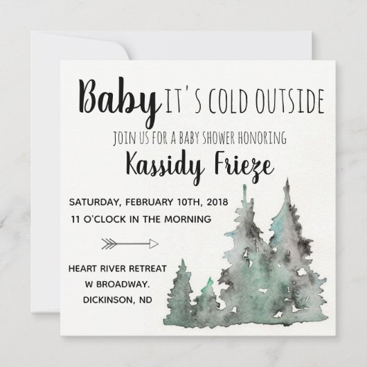 Baby It's Cold Outside Baby Shower Einladungen (Vorderseite)