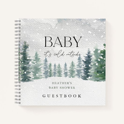 Baby It's Cold Outside Baby Shower Gästebuch Notizblock (Vorderseite)