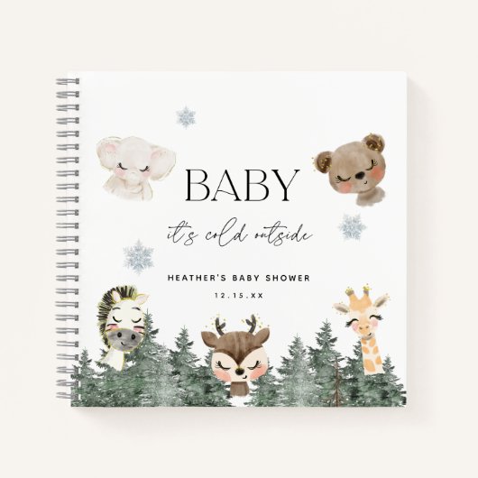 Baby It's Cold Outside Baby Shower Gästebuch Notizblock (Vorderseite)