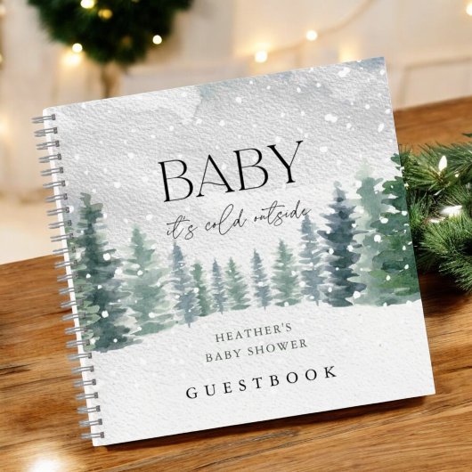 Baby It's Cold Outside Baby Shower Gästebuch Notizblock