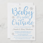 Baby It's Cold Outside Baby Shower Invite - Blue Einladung (Vorderseite)