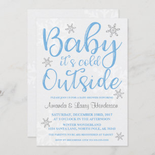 Baby It's Cold Outside Baby Shower Invite - Blue Einladung
