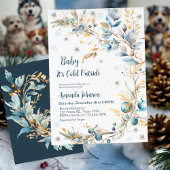 Baby It's Cold Outside Baby Shower Navy Gold Einladung