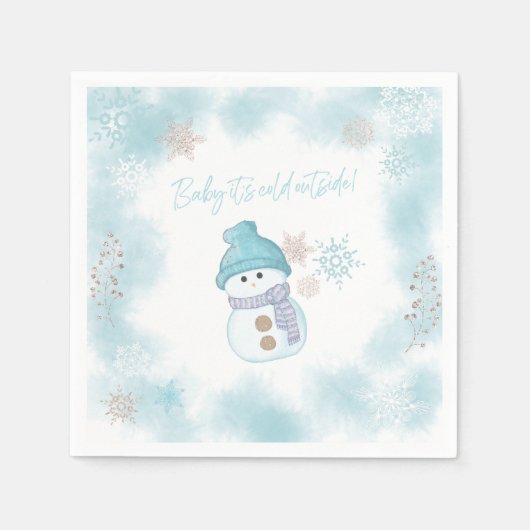 Baby It's Cold Outside Baby Shower Paper Napkin Serviette (Vorderseite)